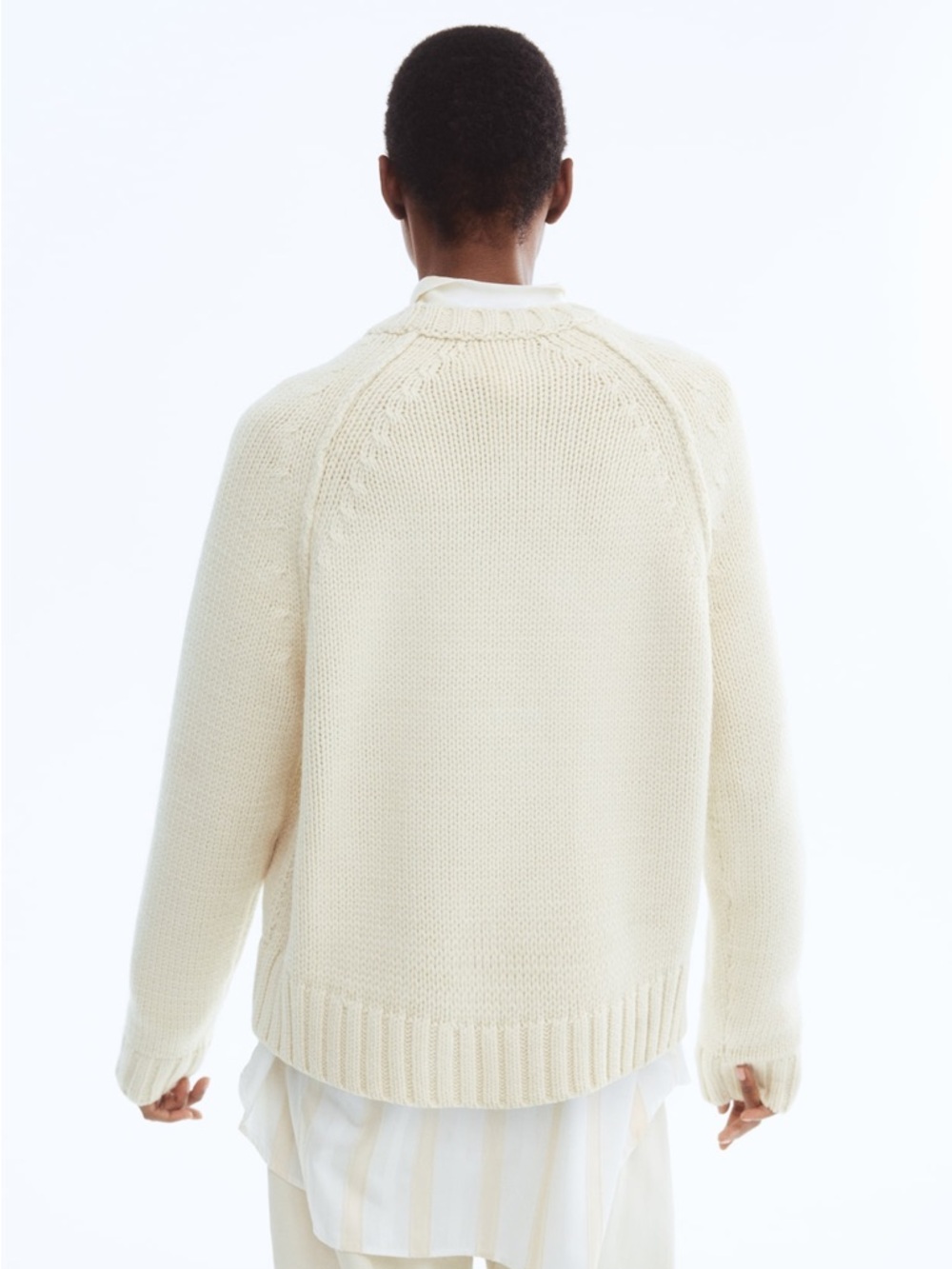 H&M Cream Raglan-Sleeved Sweater - Picture 3 of 8